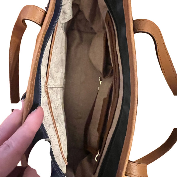 MICHAEL KORS navy and brown tote - Picture 5 of 5